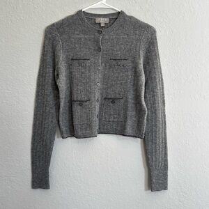 J. Crew Charcoal Button-Up Cardigan